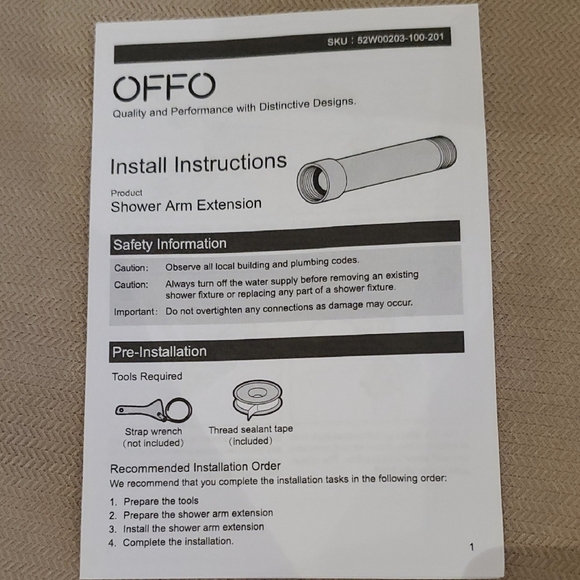 Other - OFFO Shower Arm Extension